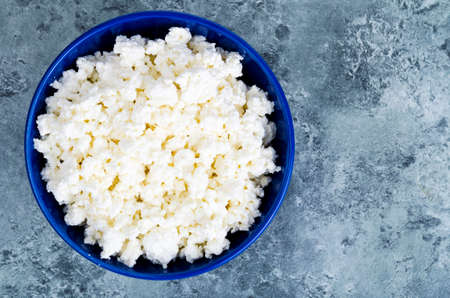 Homemade cottage cheese, dairy products. Studio Photoの写真素材