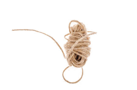 Small skein of rope isolated on white background. Studio Photoの写真素材