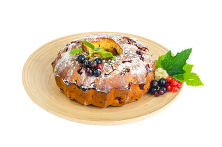 Homemade cake with berries for family celebration. Studio Photoの写真素材