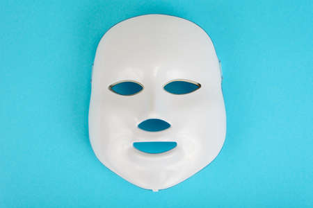 LED face mask. A device for lightening and rejuvenating the skin. Collagen therapy. Studio Photoの写真素材