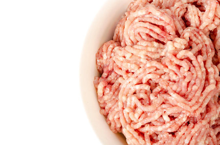 Raw fresh minced mixed meat. Studio Photo.