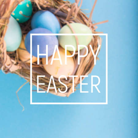 Colorful background with Easter eggs background. Happy Easter concept. Can be used as poster,...