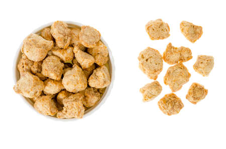 Soy products - an analogue of meat for vegetarian food. Studio Photo