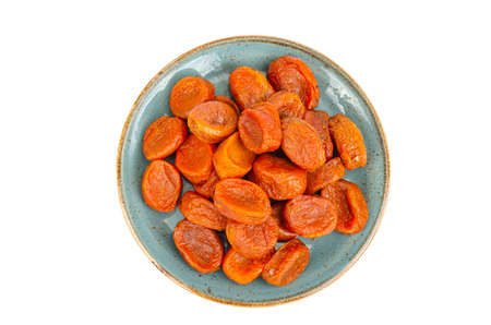 Orange fruits of dried apricot on white background. Studio Photoの写真素材