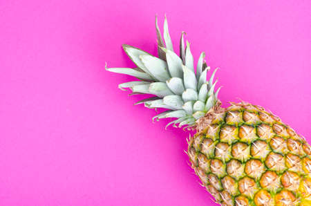 Whole pineapple fruit on bright background. Studio Photoの写真素材