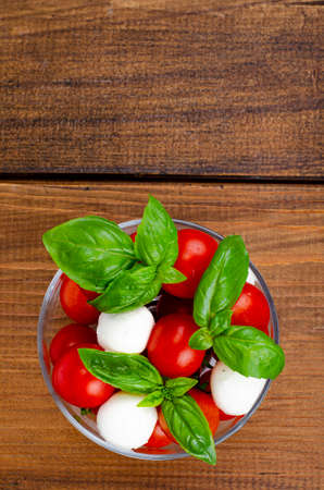 Caprese salad in glass. Studio Photoの写真素材