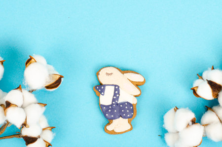 Homemade gingerbread cookies in shape of animals for children. photo