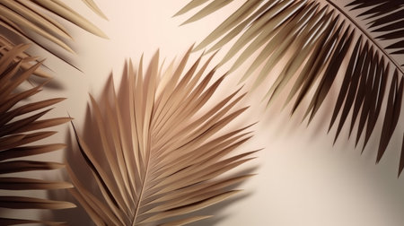 Palm leaf shadow background. Illustration Generative AIの素材