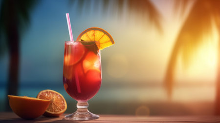 summer cocktail. Illustration Generative AIの素材
