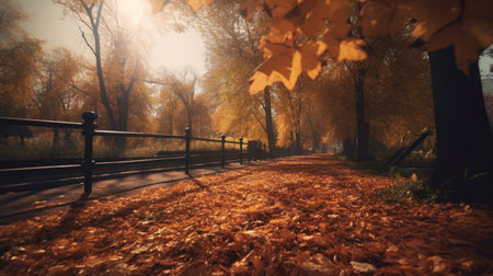 autumn park. Illustration Generative AIの素材