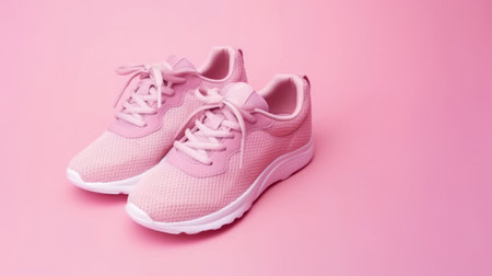 Pink running shoes. Illustration Generative AIの素材