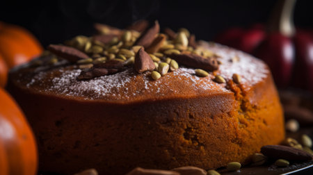 Pumpkin cake. Illustration Generative AIの素材