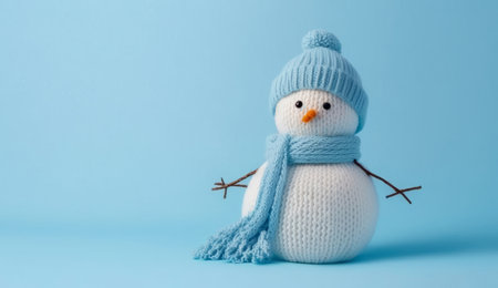 Cute little snowman background. Illustration Generative AIの素材