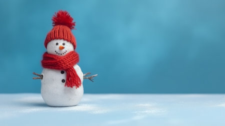 Cute little snowman background. Illustration Generative AIの素材