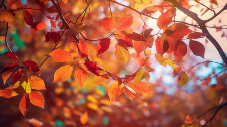 Autumn Leaves Background Illustration Generative AIの素材