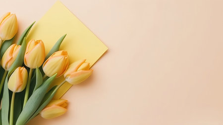 Tulip holiday background. Illustration Generative AIの素材
