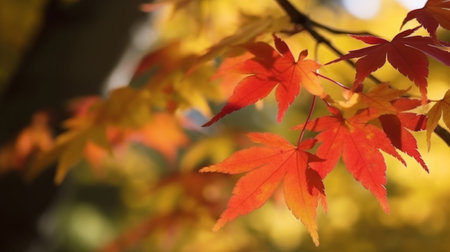 Autumn Leaves Background Illustration Generative AIの素材