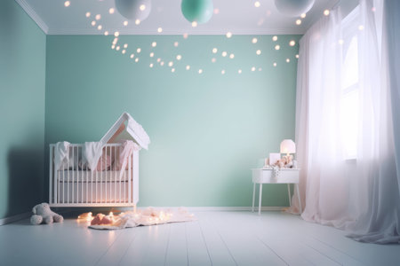 Children's room design. Illustration Generative AIの素材