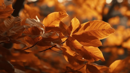 Autumn Leaves Background Illustration Generative AIの素材