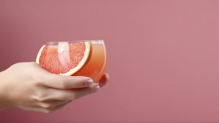 Glass of grapefruit margarita Illustration Generative AIの素材