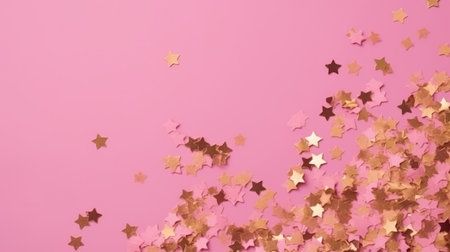 Sparkling golden stars minimalist background. Illustration Generative AIの素材