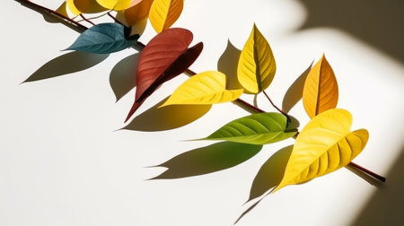 colorful leaves background. Illustration Generative AIの素材