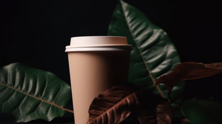 Coffee to go cup template Illustration Generative AIの素材