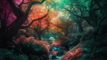 dream magic forest. Illustration Generative AIの素材