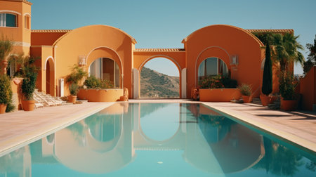 modern villa. Illustration Generative AIの素材