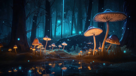 dream magic forest. Illustration Generative AIの素材