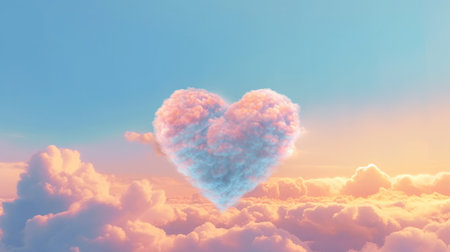 heart shape cloud. Illustration Generative AIの素材