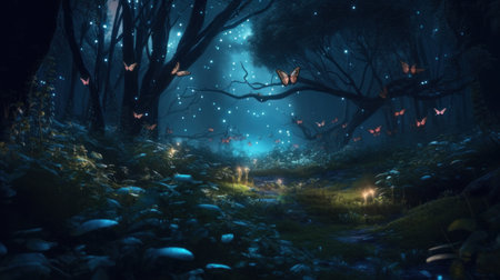 dream magic forest. Illustration Generative AIの素材