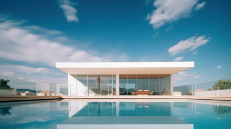 modern villa. Illustration Generative AIの素材