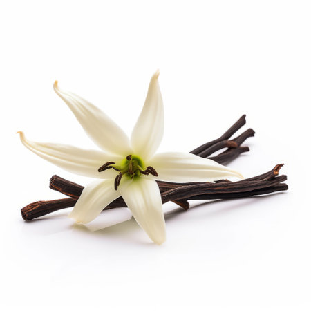 Vanilla flower stick. Illustration Generative AIの素材