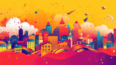 Independencia de Colombia holiday background Illustration Generative AIの素材