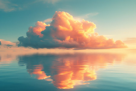 abstract abstract cloud floating in water reflection.の素材