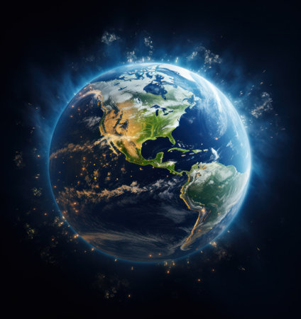 earth on space planet in outer space clipart imagesの素材