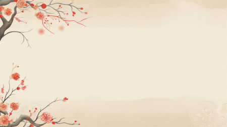 Blank canvas beckons, minimalist Chinese New Year card, your migration journey awaitsの素材