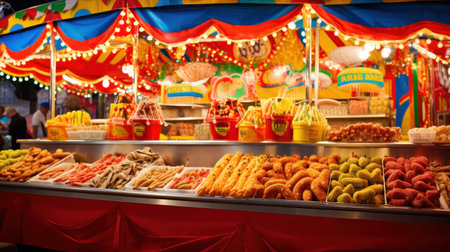 Capture the excitement of carnival cuisine.の素材