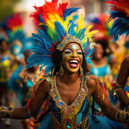 o captures the energy of a carnival parade.の素材