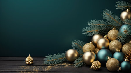 emerald and gold christmas holiday card,の素材