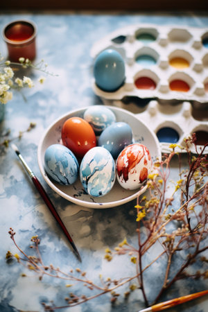 some easter eggs ready for decorating, iの素材