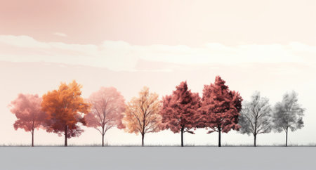 colored autumn trees,の素材