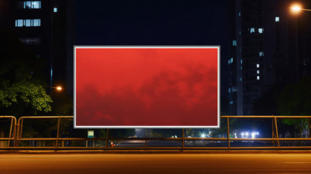 Billboard mockup with blank front, realistic on a mockup template in a streetの素材