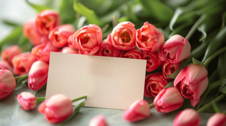 Vibrant digital art of blooming red tulips with delicate details.の素材