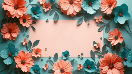 Whimsical illustration of vibrant flowers and butterflies with a magical glow.の素材