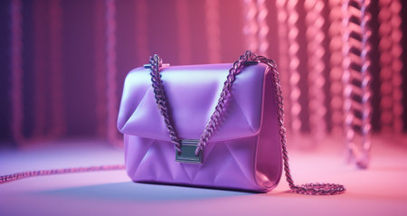 a light pink chain bag with hardware,の素材