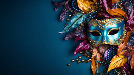 Exquisite mask with vibrant feathersの素材