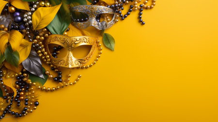 Luxurious Mardi Gras mask with jewelsの素材