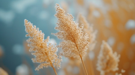 Natural Minimalist Background with dry grass.の素材